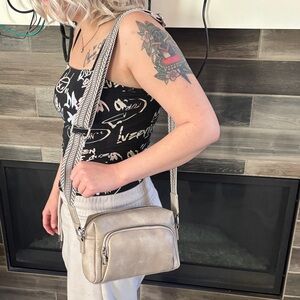 Grey beige Crossbody Bag
